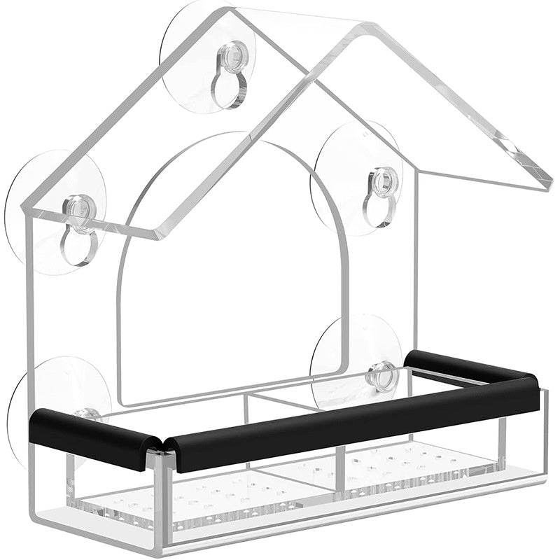 Acrylic Bird Cage Hummingbird Feeder Pet Supplies Transparent Wall-mounted Birds Feeder