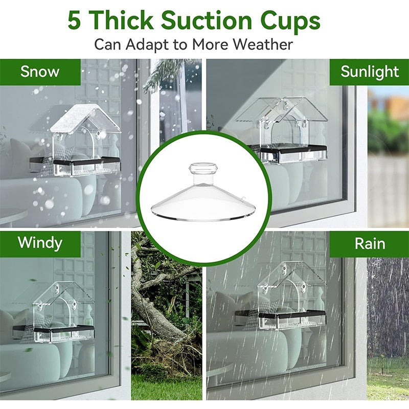 Acrylic Bird Cage Hummingbird Feeder Pet Supplies Transparent Wall-mounted Birds Feeder