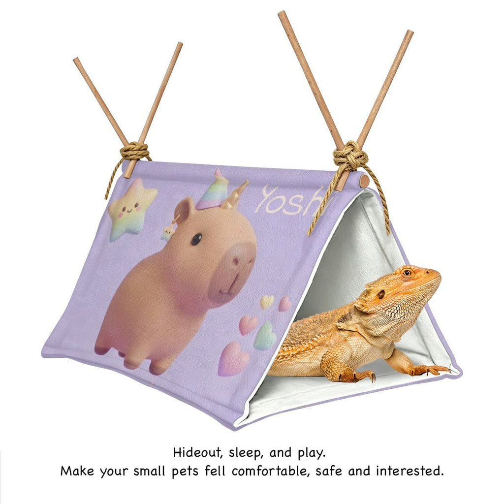 Personalized Capybara Pet Crawl House | Flax | Small Animals