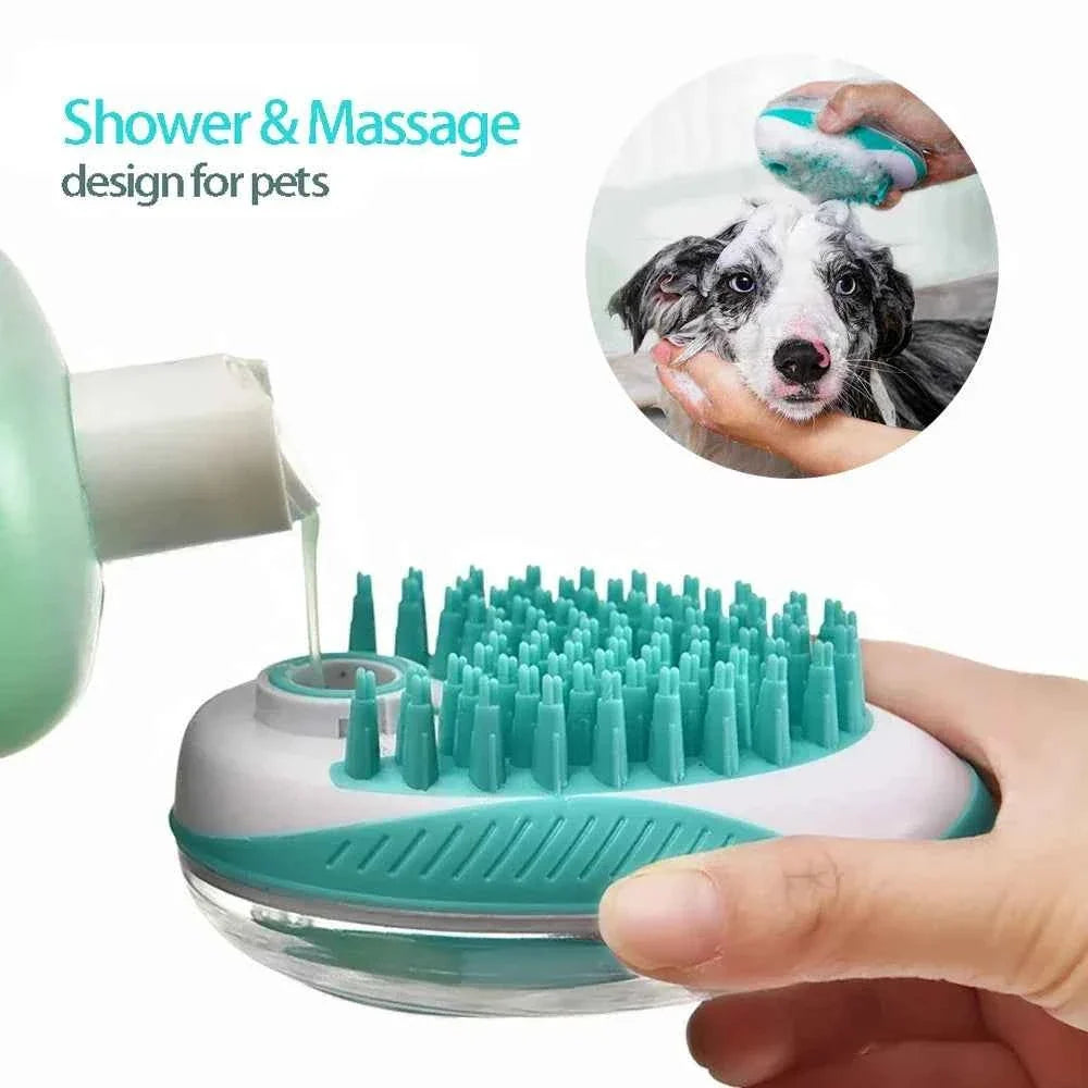 2-in-1 Pet Bath Brush – Soft Silicone Dog Cat Grooming & Massage Comb