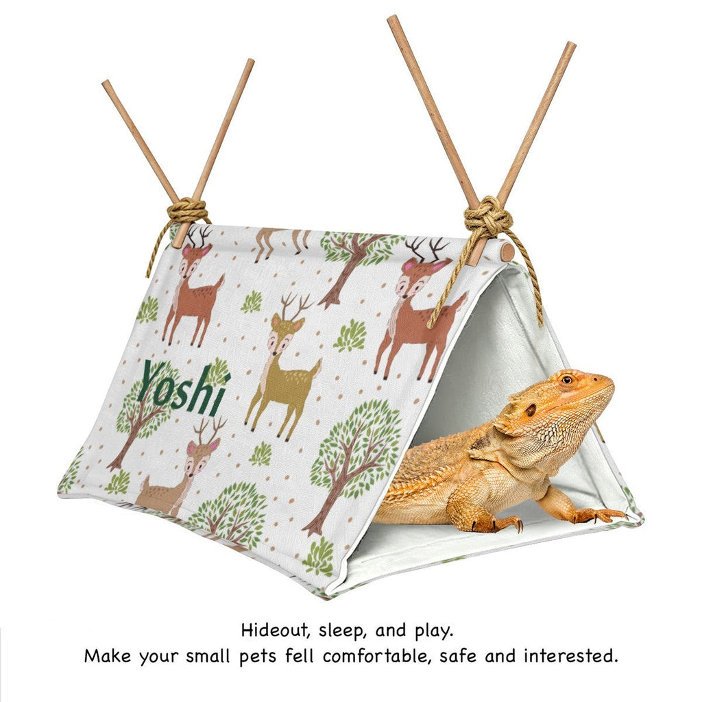 Personalized Reindeer Flax Pet Crawl House for Small Animals