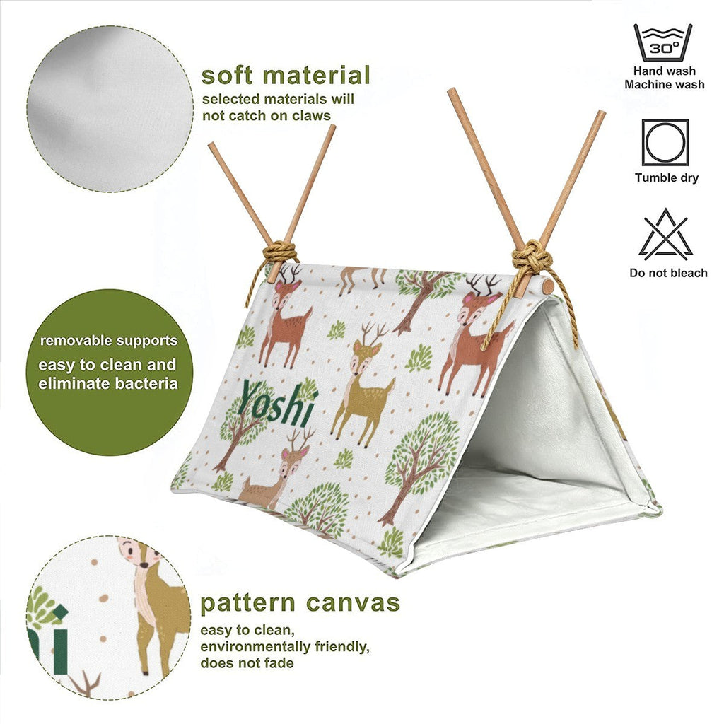 Personalized Reindeer Flax Pet Crawl House for Small Animals
