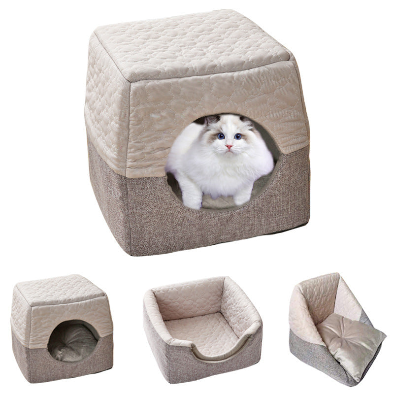 Warm in winter and cool in summer Multi-purpose cat house, small dog pet nest, semi-closed cat nest available in all seasons