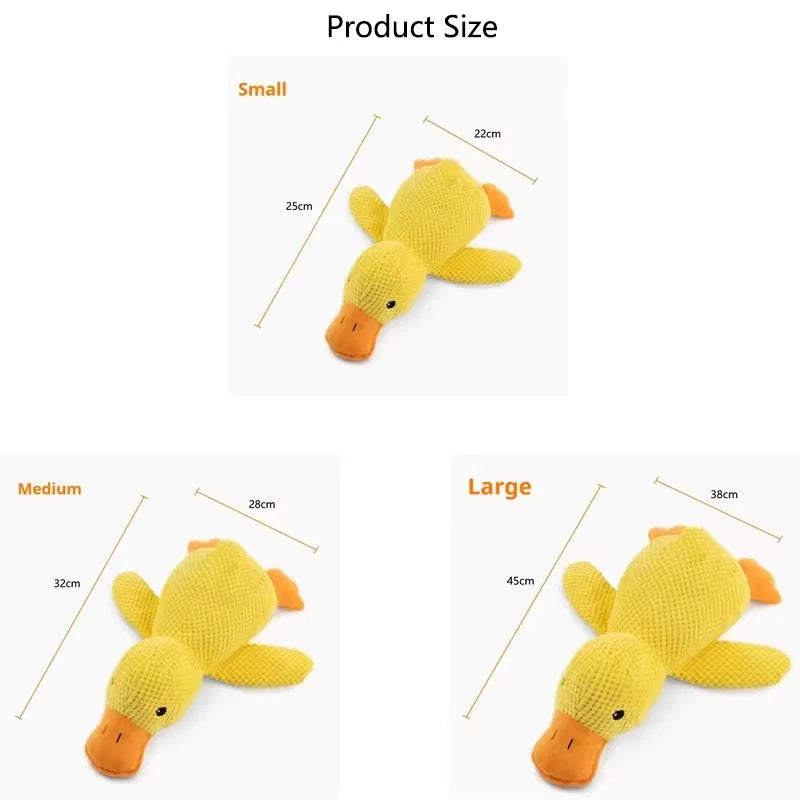 Dog sleeping with a dog hug duck toys to relieve boredom of little yellow duck pet interactive plush doll pet supplies
