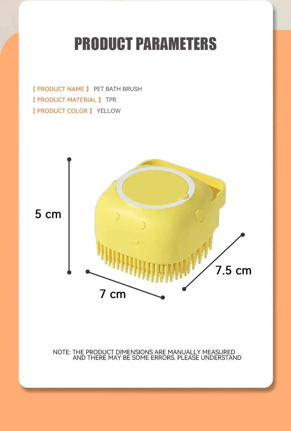 Pet Bathing Brush with Shampoo Dispenser