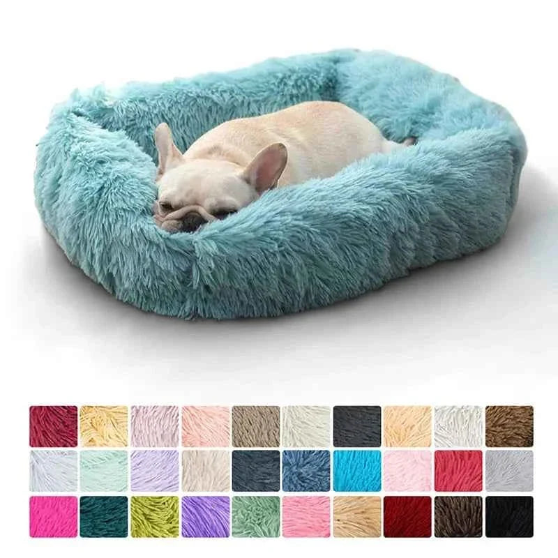 Rectangle Plush Dog Bed – Warm Pet Sofa Cushion for Cats and Dogs
