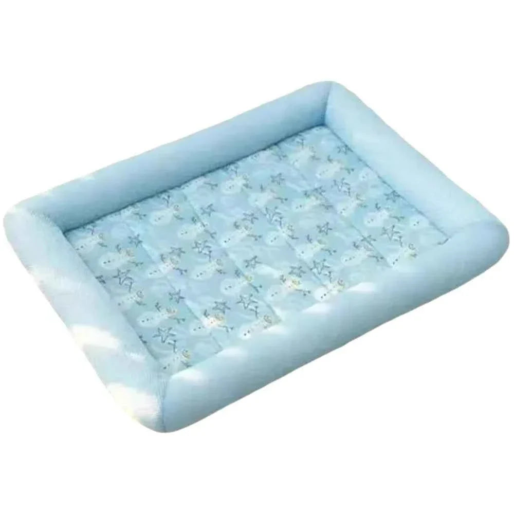 Cooling Pet Bed Mat for Dogs & Cats – Breathable Waterproof Anti-Slip Square Sleeping Pad (2 Colors, S–XL)