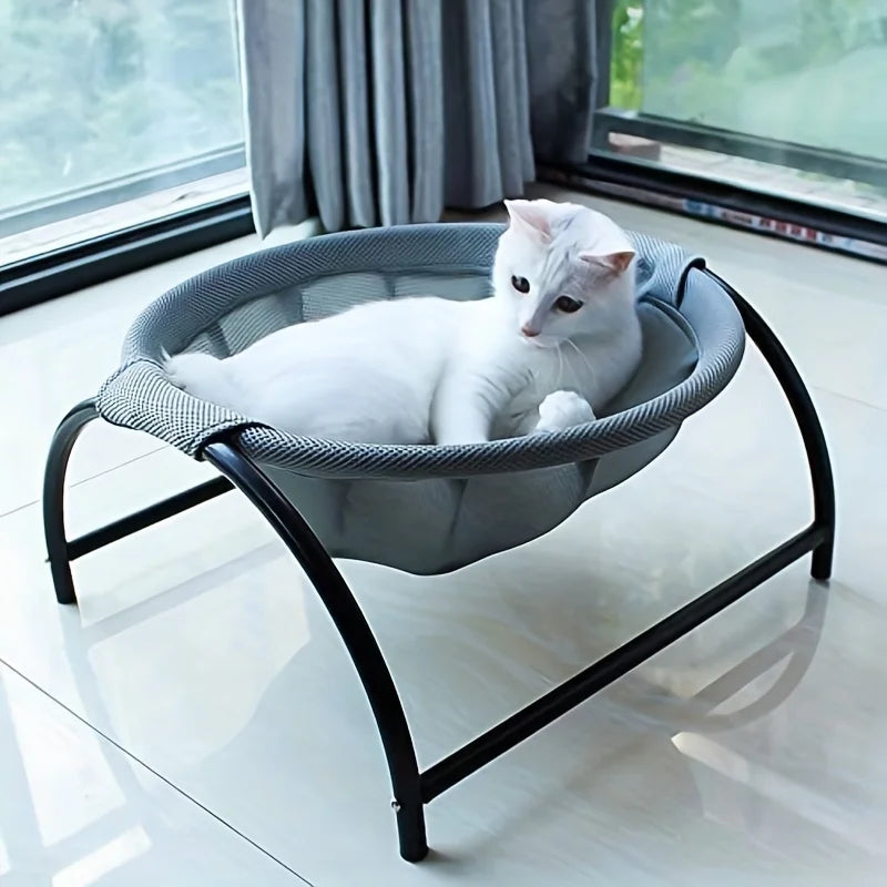 Cat Bed Stable Structure Detachable Excellent Breathability Easy Assembly Indoors Outdoors Free-Standing Sleeping Pet Hammock