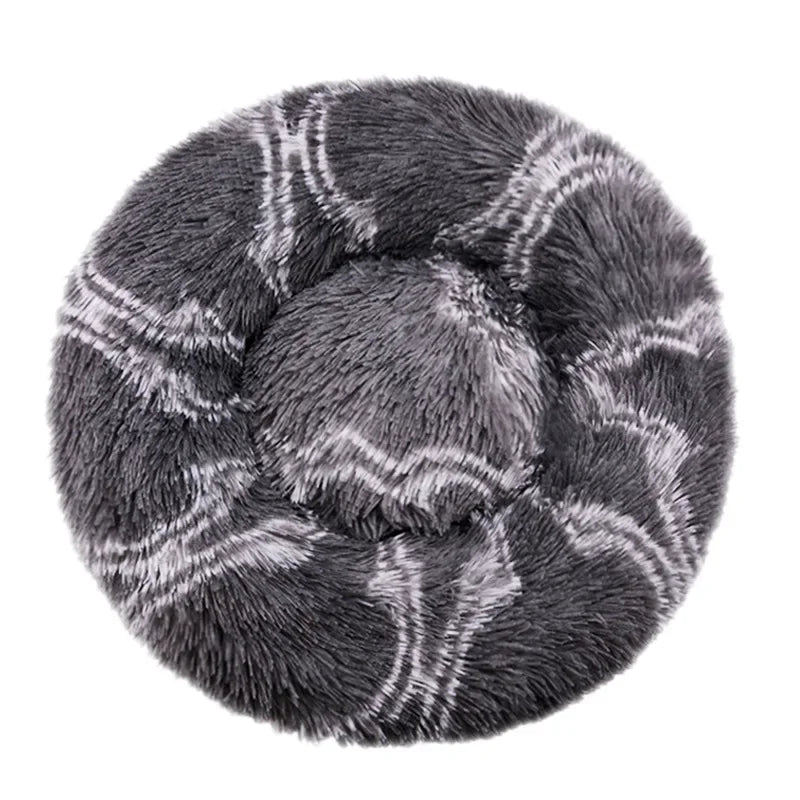 Round Plush Pet Bed for Large & Medium Dogs – Super Soft Cat Bed, Cozy Winter Warm Sleeping House