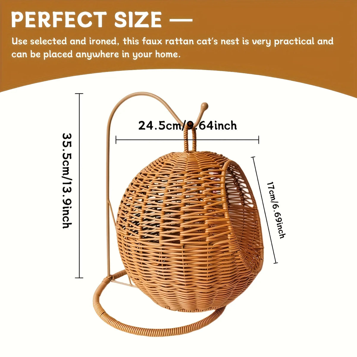 Luxury Fruit Basket Cat Hammock bed Hand Woven Storage Basket Comfortable Heavy Carton Packaging Not Easy To Damage for Pets
