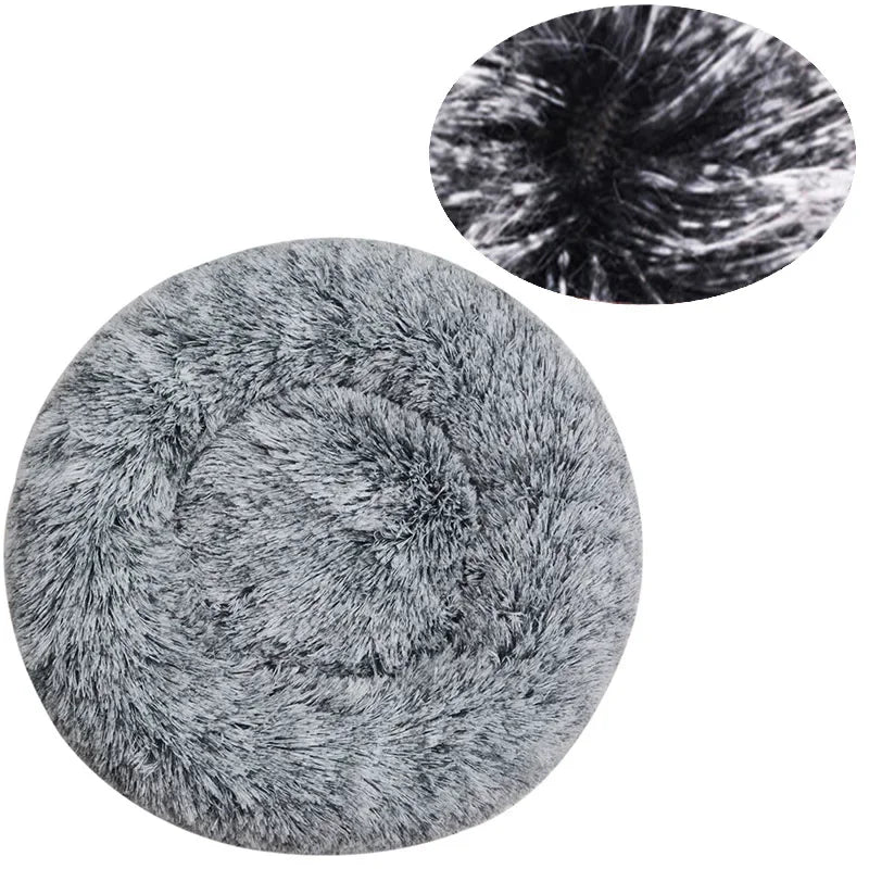 Round Plush Pet Bed for Large & Medium Dogs – Super Soft Cat Bed, Cozy Winter Warm Sleeping House