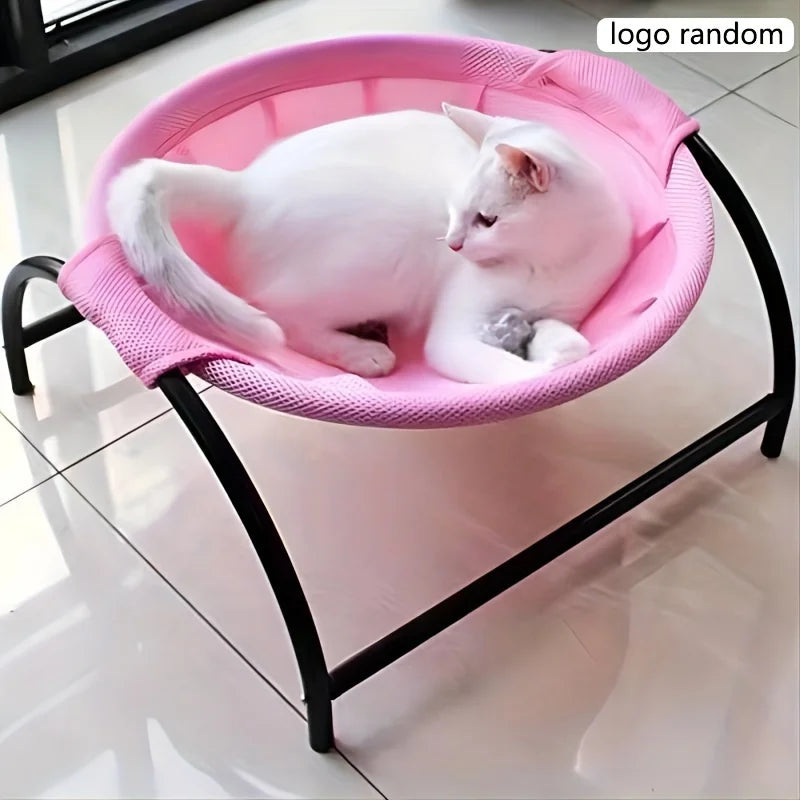 Cat Bed Stable Structure Detachable Excellent Breathability Easy Assembly Indoors Outdoors Free-Standing Sleeping Pet Hammock