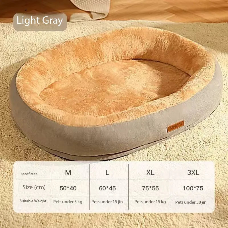 Calming Donut Pet Bed – Ultra-Soft Plush Washable Sofa for Cats & Dogs, Deep Sleep Neck Support, 2 Colors & 2 Sizes