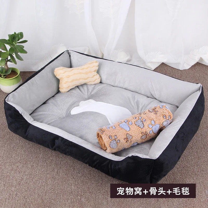 Super Soft Sofa Dog Beds Waterproof Bottom Kennel Fleece Warm Bed Mat For Large Dogs Rectangle Winter Pet Cat House Dog mattress