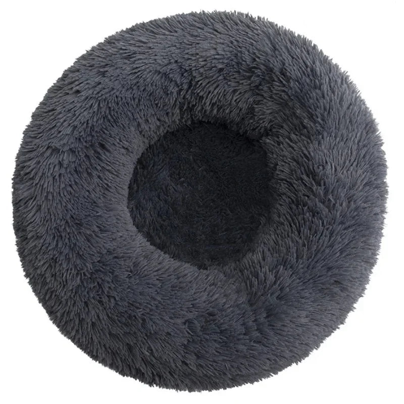 Round Plush Pet Bed for Large & Medium Dogs – Super Soft Cat Bed, Cozy Winter Warm Sleeping House