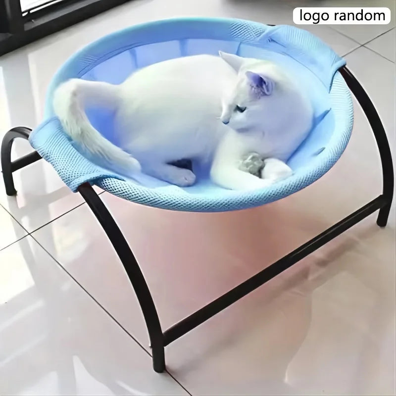 Cat Bed Stable Structure Detachable Excellent Breathability Easy Assembly Indoors Outdoors Free-Standing Sleeping Pet Hammock