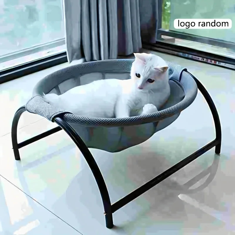 Cat Bed Stable Structure Detachable Excellent Breathability Easy Assembly Indoors Outdoors Free-Standing Sleeping Pet Hammock