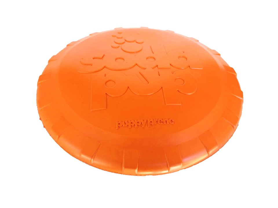 Bottle Top Flyer Rubber Frisbee for Dogs | Orange | Vet Approved | USA Made