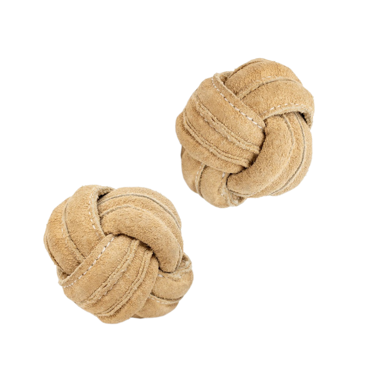 Huggle-Hide® Natural Leather Ball Dog Toy, 2 Pack