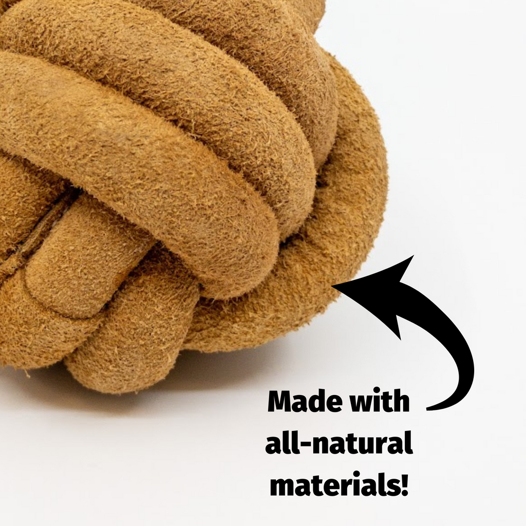 Huggle-Hide® Natural Leather Ball Dog Toy, 2 Pack